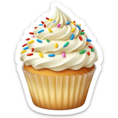 ultra realistic vanilla cupcake sticker