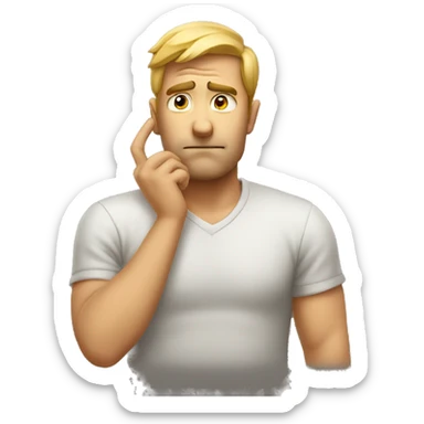 man looking doubtful and scratching his head sticker