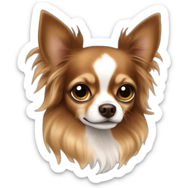 One long haired Chihuahua with light medium and dark brown colors sticker