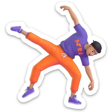 green breakdancer in energetic dance move sticker