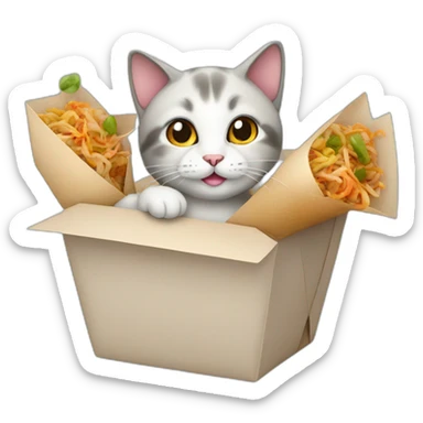 Cat Chinese takeout  sticker