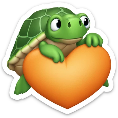 Quiero un corazón naranja con una tortuga  sticker