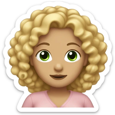 A Woman with Long curly blond Hair and green eyes is pregnant. sticker