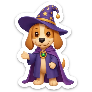 Dog wizard sticker
