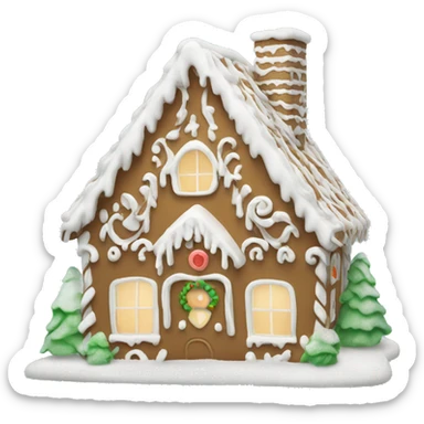 White gingerbread house sticker