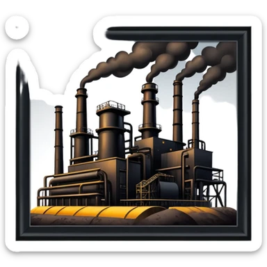 black crude oil factory sticker