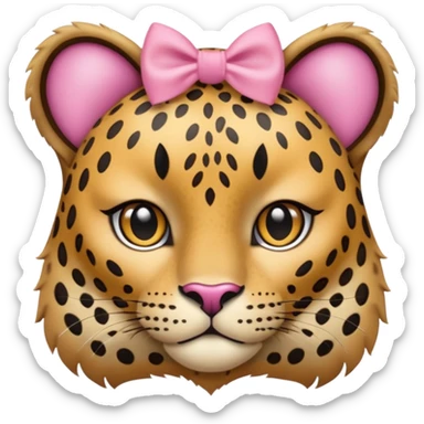 léopard avec une petite boucle rose sticker