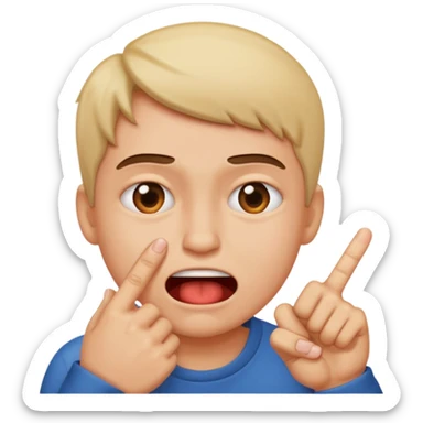 Finger bite face sticker