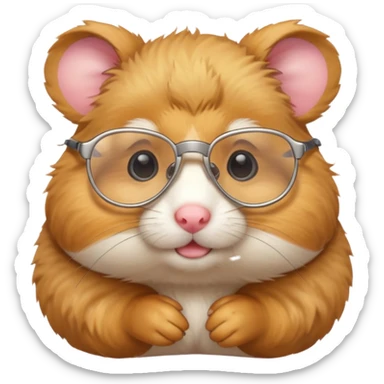 CUTE GOLDEN HAMSTER WITH GLASSES sticker