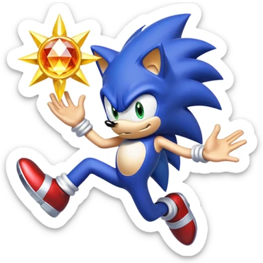 I want Sonic the hedgehog with chaos emeralds with the aura transformation ssj sticker