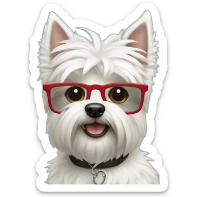 hombre-con-gafas-con-un-perro-westie sticker