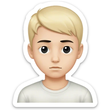 portrait of a boy with a black eye sticker