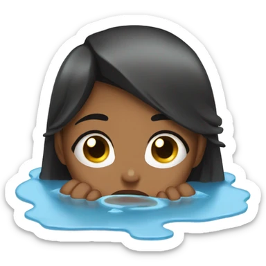 the girl lies in a puddle of tears sticker