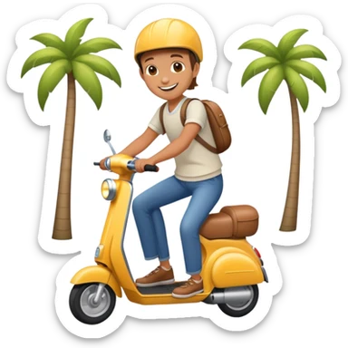 riding a scooter sticker