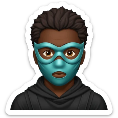 African American mafia with a mask sticker