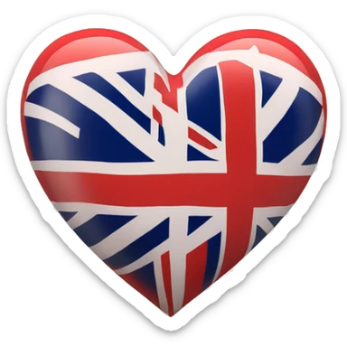 Red heart with the Great Britain flag inside  sticker