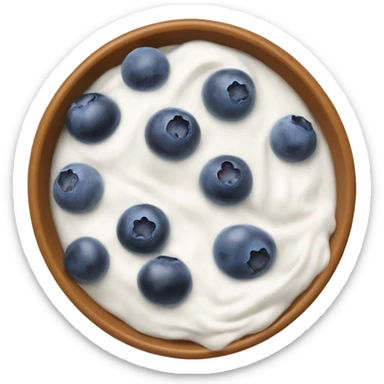 Bowl with yogurt and blueberries sticker