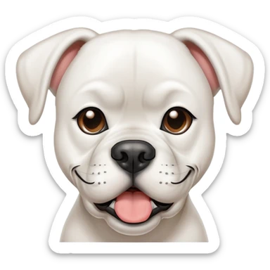 white boxer winking sticker