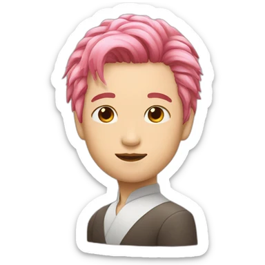 pinkhair-red-grasses-uncle-japanese sticker