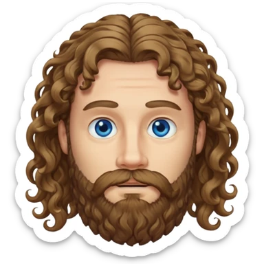 white bearded and curly long haired sticker