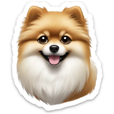 Cute pomerian white and black sticker
