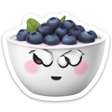yogurt bowl with blueberries on top sticker
