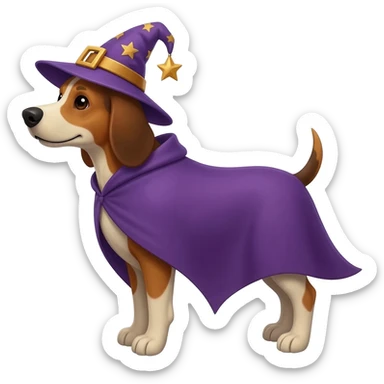 Dog wizard sticker