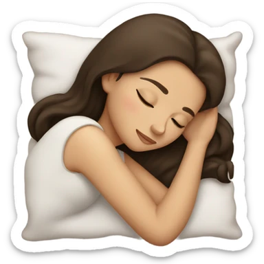 Brunette girl sleeping sticker