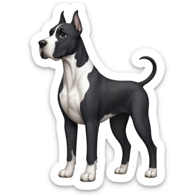 black and white great dane dog sticker