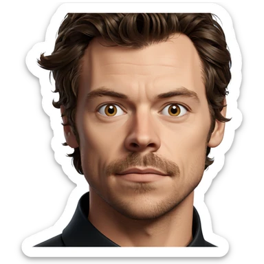 brown-haired man with mustache sticker