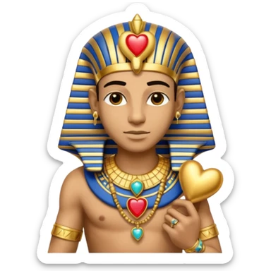 Pharaoh holding heart sticker