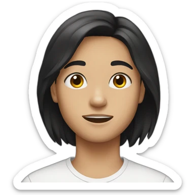 half white teenager with black hair sticker