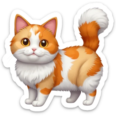 full body calico cat with small head and short but chubby body sticker