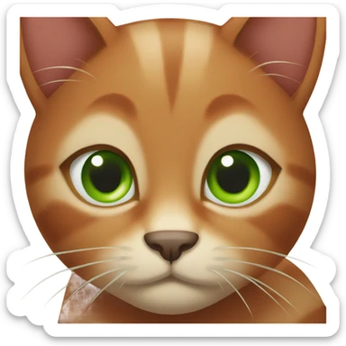 Brown Red cat with Green eyes sticker