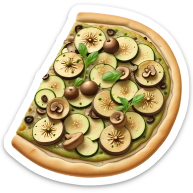 Mushroom zucchini flatbread sticker