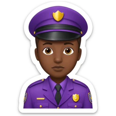 A purple security guard sticker