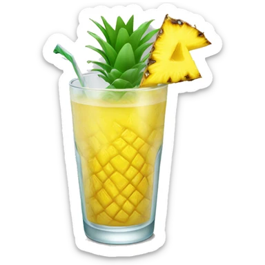 yellow pineapple drink in a highball glass sticker