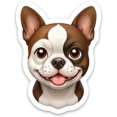 Brown and white Boston terrier  sticker