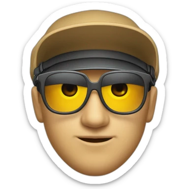 Homme avec casquette et lunette de soleil sticker