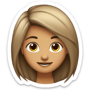 CHICA morena de pelo largo de corlor castaño oscuro sticker