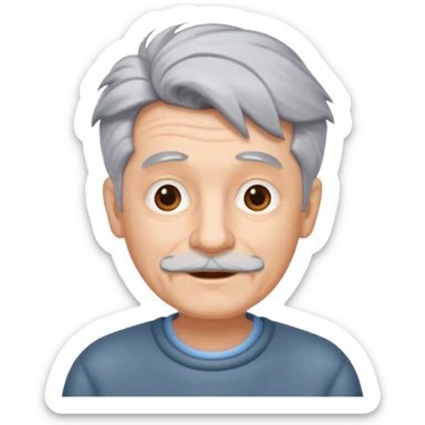 old guy with funny hair sticker
