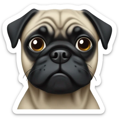 Black pug sticker