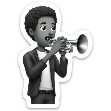Doodle playing trumpet sticker