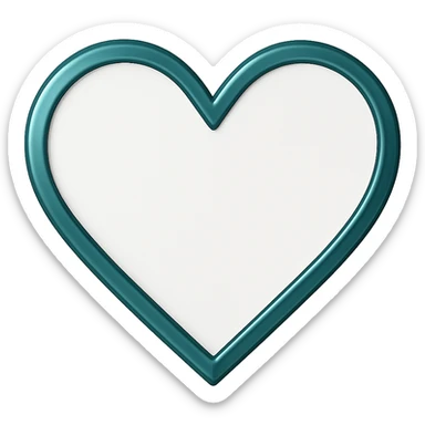 heart with a metallic teal border, clean digital illustration, no background sticker
