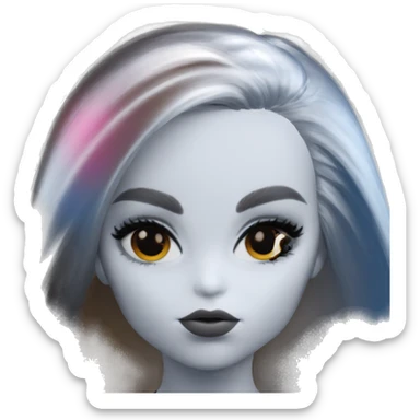 girl with long hair portrait sticker