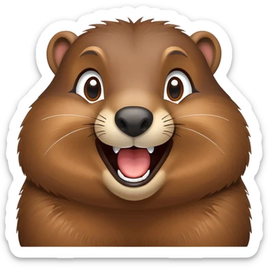 Groundhog laughing eye sticker