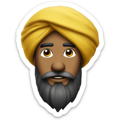 pushtoon turban with beard and sharp mustard  sticker