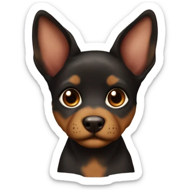 A black and brown tortoiseshell pointy ear puppy without white with pointy ears sticker