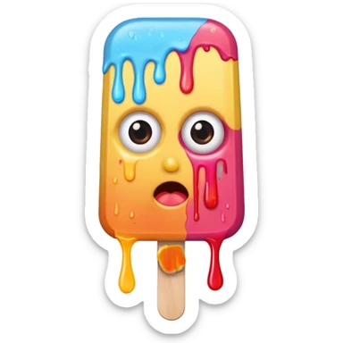half eaten popsicle with eyes sticker