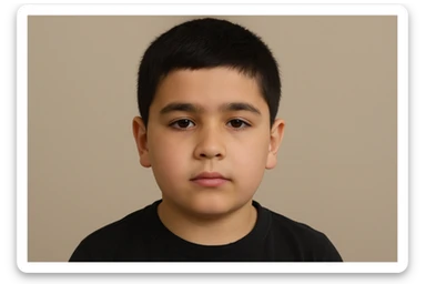 SHu odamning 10 11 yoshligini tasvirlab ber orqa fonda hech narsa bo'lmasin sticker